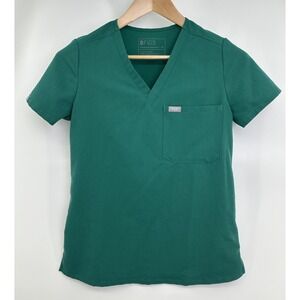 FIGS Technical Collection Catarina‎ Scrub Top Emerald Green XS FW1000 Healthcare